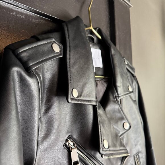 Rebecca Minkoff “Jett Moto” Black Faux Leather Jacket NWT Size M - Picture 3 of 11